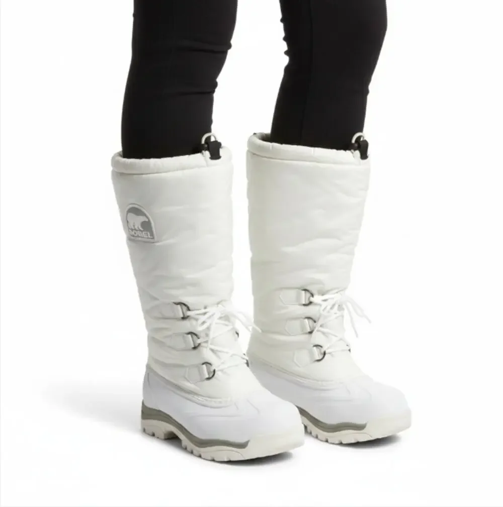 SOREL Snowlion Insulated Knee High Winter Boots Sz 9 White Cozy Stylish Durable
